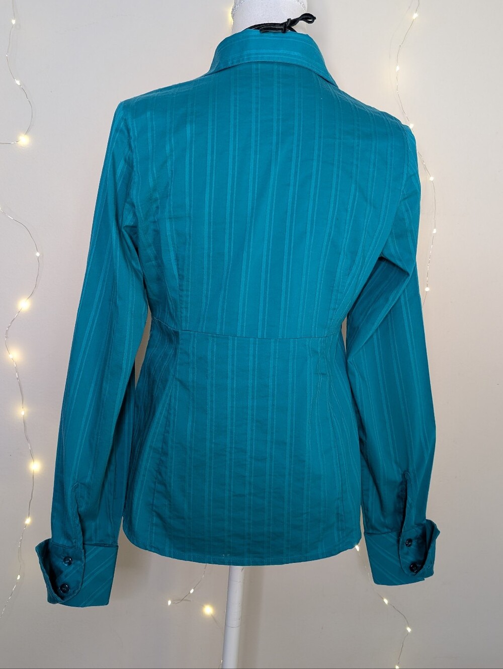 Ricki's Teal Ruffle-Front Button Blouse - Picture 5 of 10